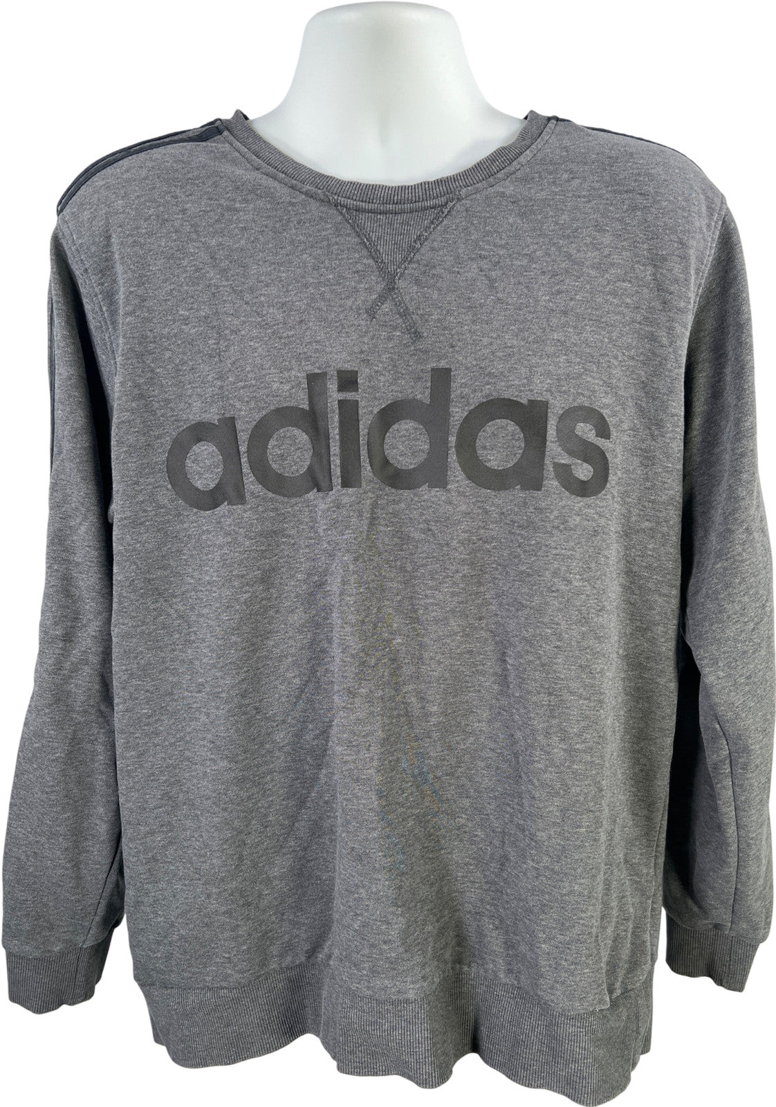 Adidas Men’s Gray Climalite Cotton Crewneck Sweatshirt Pullover - L