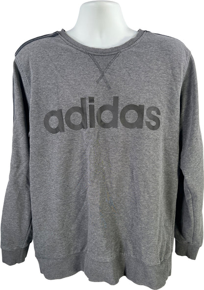 Adidas Men’s Gray Climalite Cotton Crewneck Sweatshirt Pullover - L