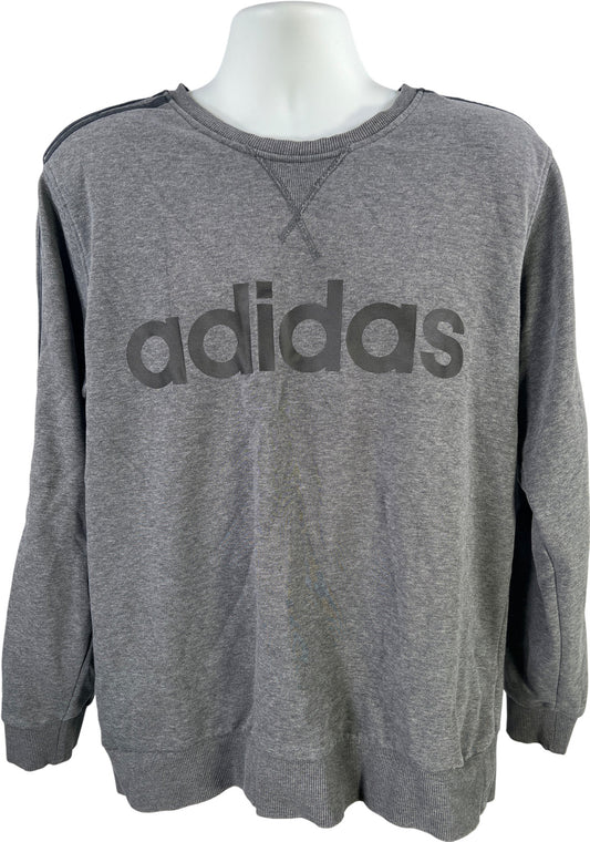 Adidas Men’s Gray Climalite Cotton Crewneck Sweatshirt Pullover - L