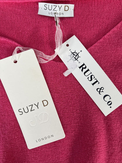 NEW Suzy D London Women's Pink Leena V-Neck Dolman Sweater - L