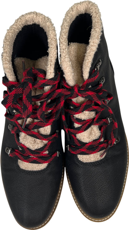 Dr. Scholls Women’s Black So Cozy Lace Up Shearling Lined Ankle Boots - 10