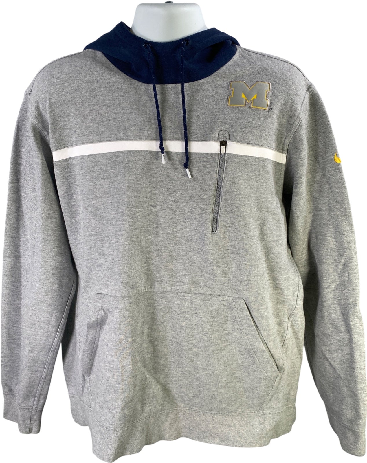 Nike Men’s Gray/Blue U of M Michigan Pullover Sweatshirt - XXL