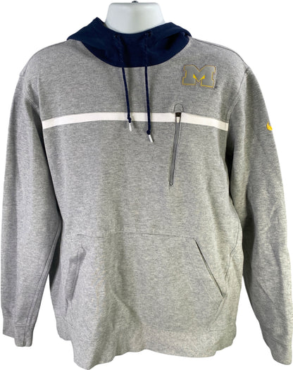 Nike Men’s Gray/Blue U of M Michigan Pullover Sweatshirt - XXL
