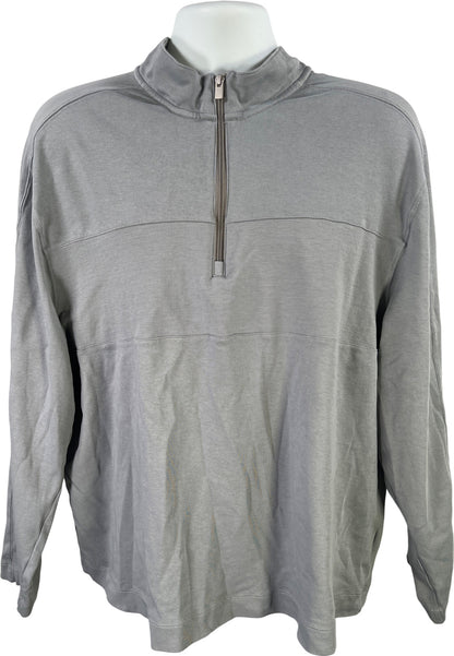 Van Heusen Men’s Gray Long Sleeve 1/4 Zip. Regular Fit Pullover Sweater - XXL