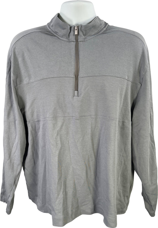 Van Heusen Men’s Gray Long Sleeve 1/4 Zip. Regular Fit Pullover Sweater - XXL