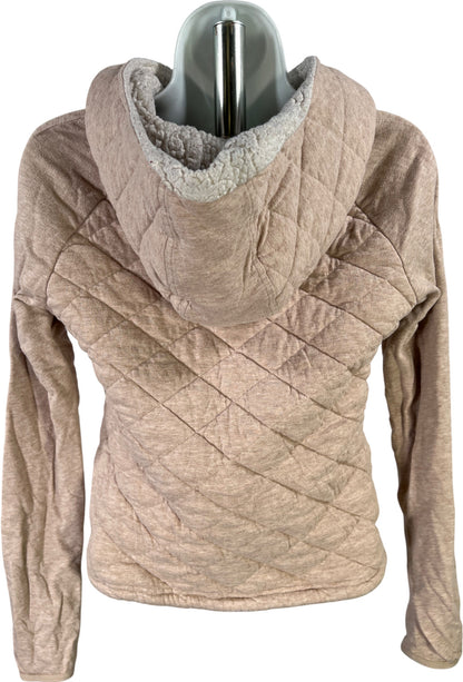 UGG Women’s Beige Quilted Sherpa Hood Full Zip Sweatshirt - XS