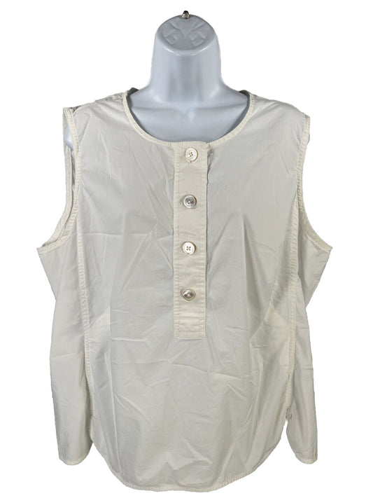 J.Jill Camiseta sin mangas con botones en la parte delantera, color blanco, para mujer - XL Petite