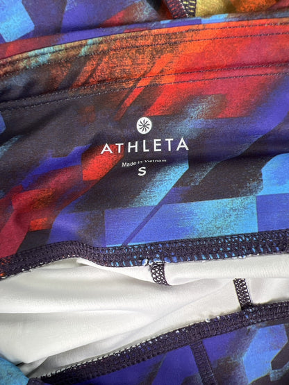 Athleta Women’s Blue/Red Athletic Ankle Leggings - S
