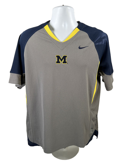 Nike Camiseta deportiva gris de la Universidad de Michigan Wolverines para hombre - L