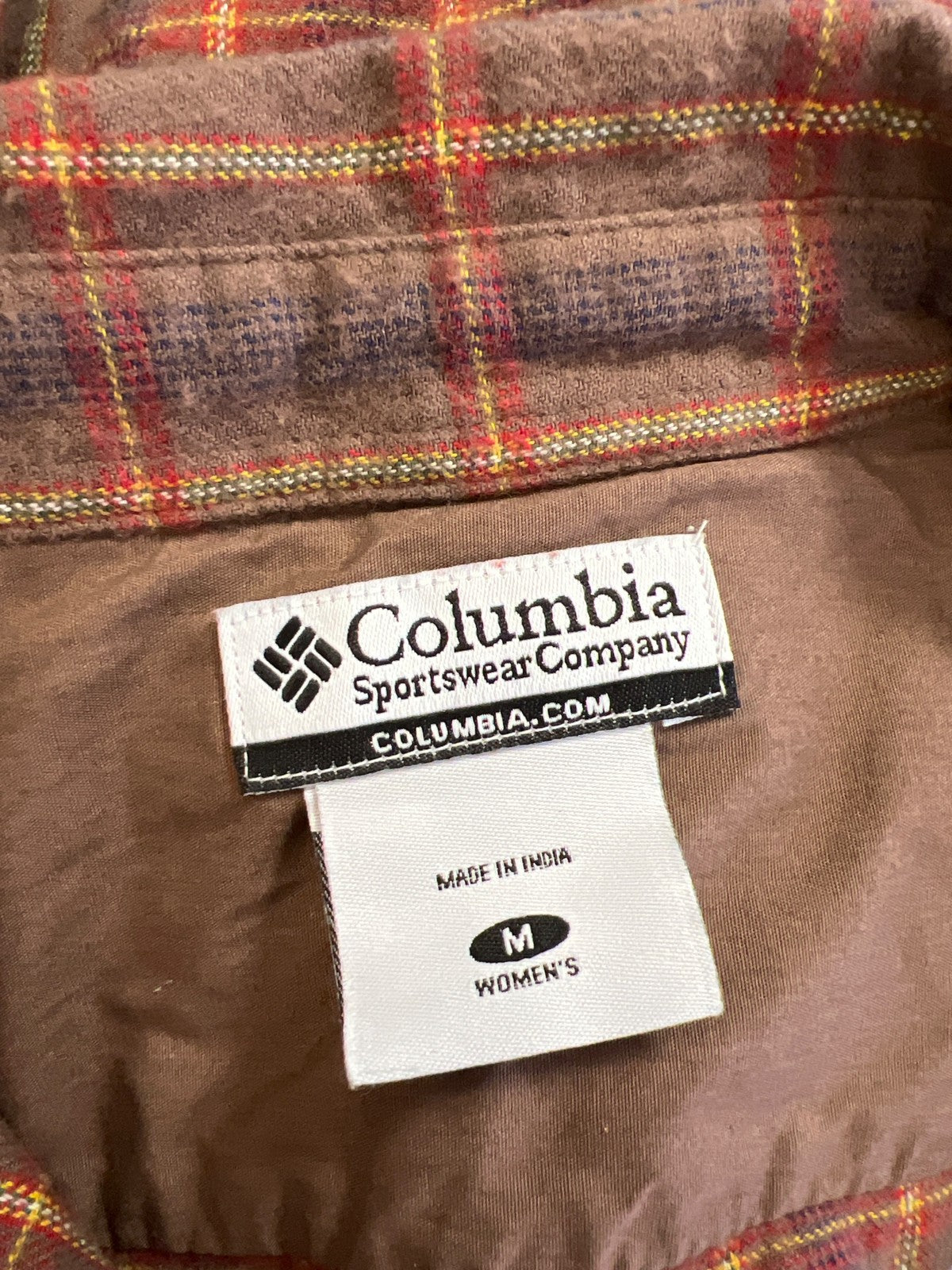 Columbia Women’s Brown Plaid Button Up Flannel Shirt - M