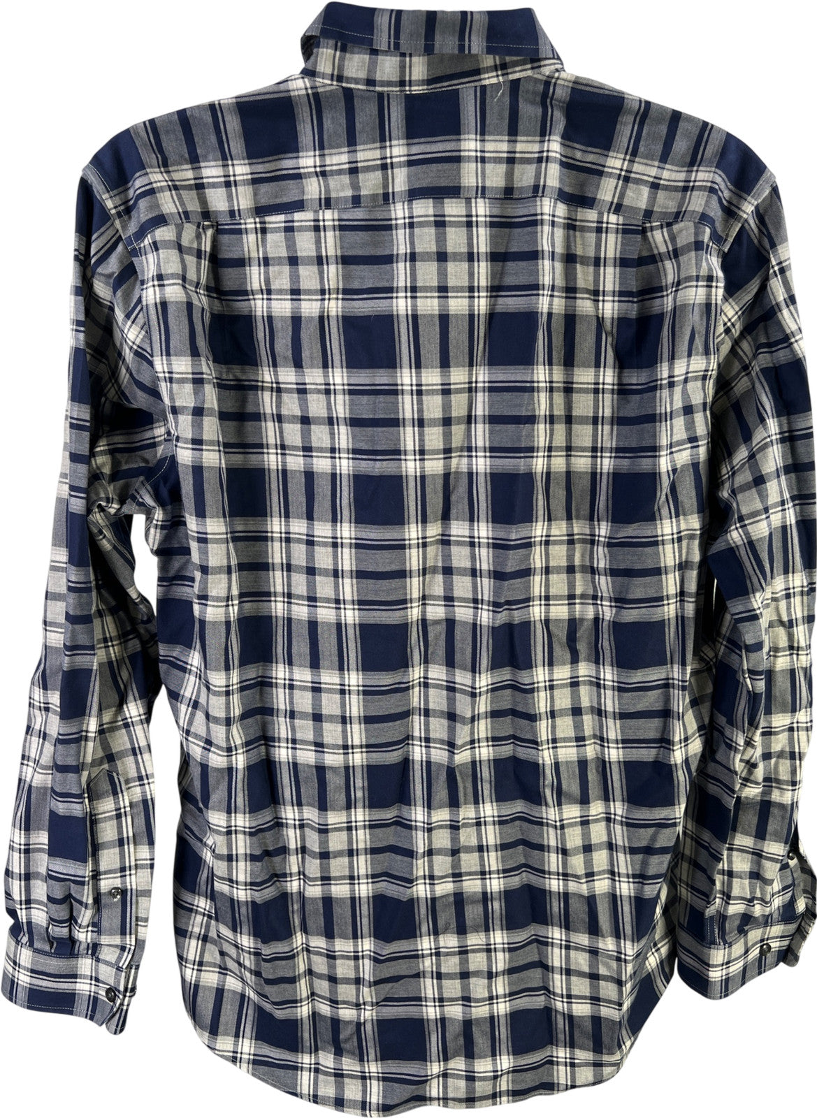 L.L Bean Men’s Blue Plaid Long Sleeve Wrinkle Resistant Button Up Shirt - L