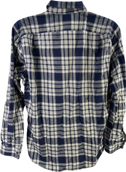 L.L Bean Men’s Blue Plaid Long Sleeve Wrinkle Resistant Button Up Shirt - L