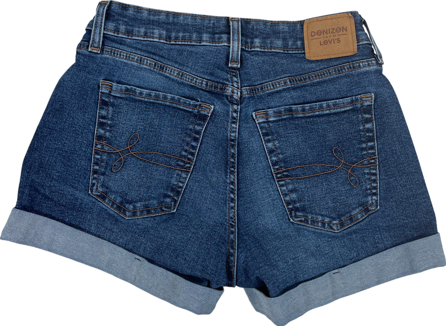 Levi’s Denizen Women’s Dark Wash Cuffed Jean Stretch Denim Shorts - 4