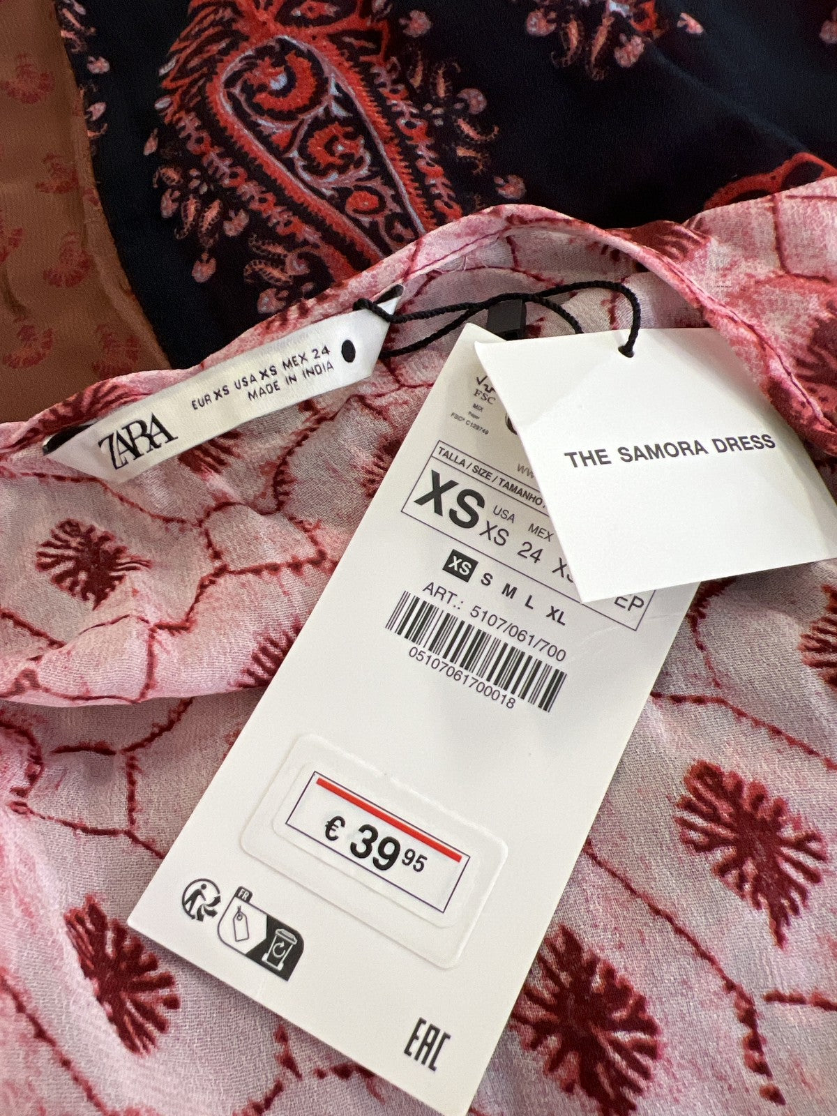 Zara Women’s Pink Floral The Samora Dress Sleeveless Lined Sheer - XS