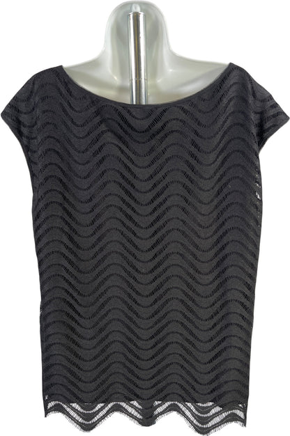 Max Studio Women’s Black Cap Sleeve Lined Blouse - XL