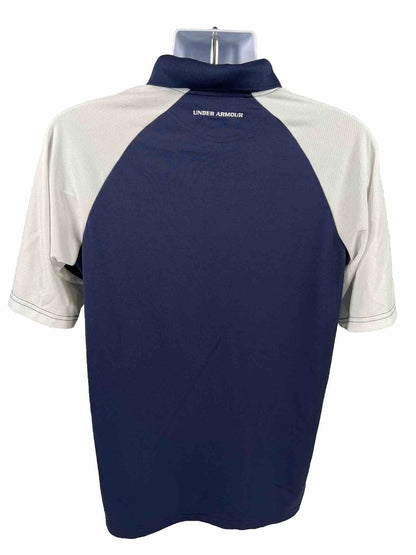 Under Armour Men's Blue/White Short Sleeve Athletic Polo Shirt - M
