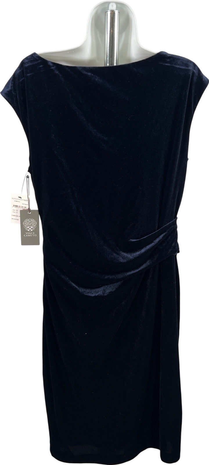 Vince Camuto Women’s Blue Velour Sleeveless Midi Shift Dress - 12