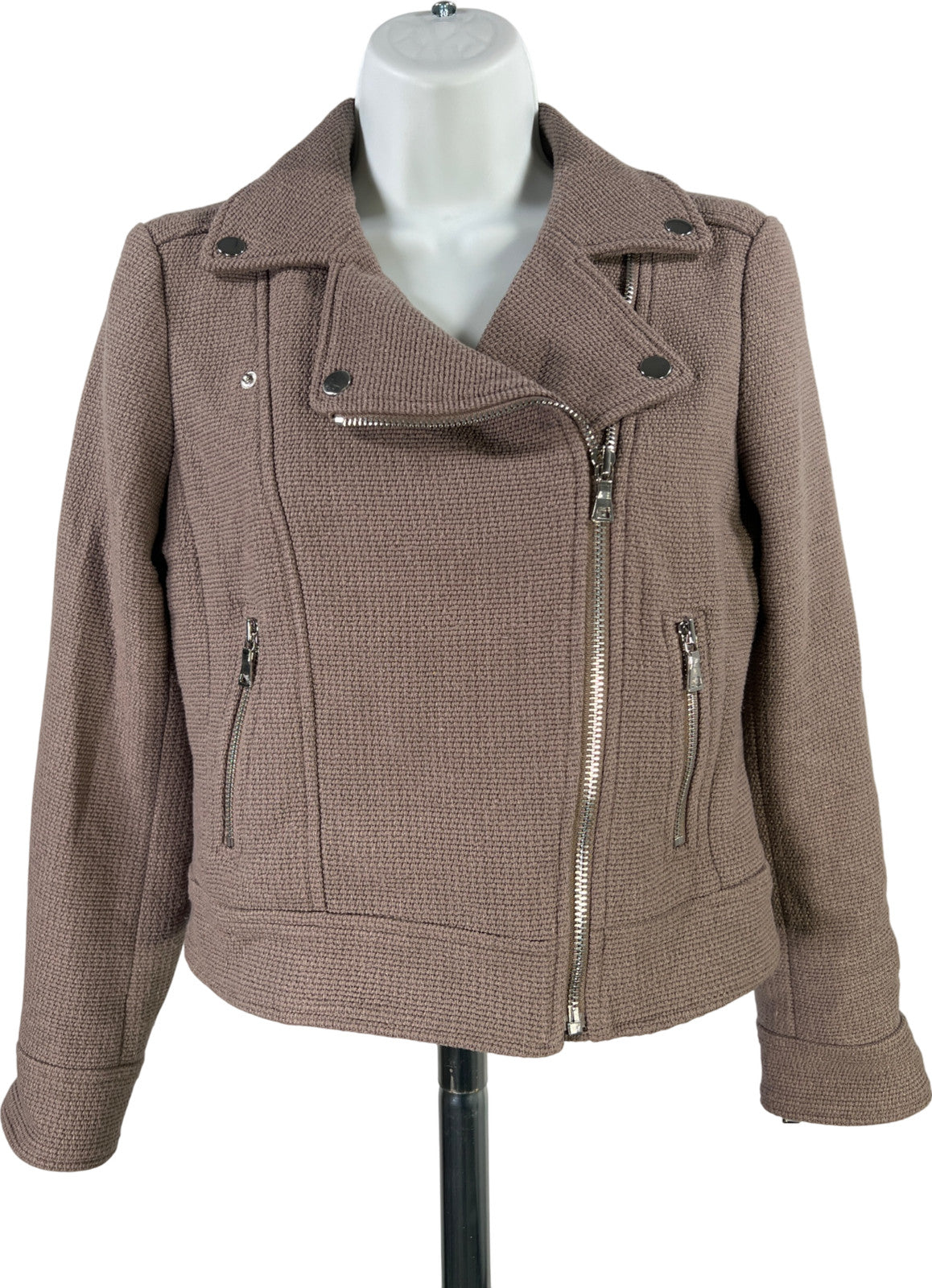 Ann Taylor Women’s Gray Asymmetrical Zip Jacket - XS Petite