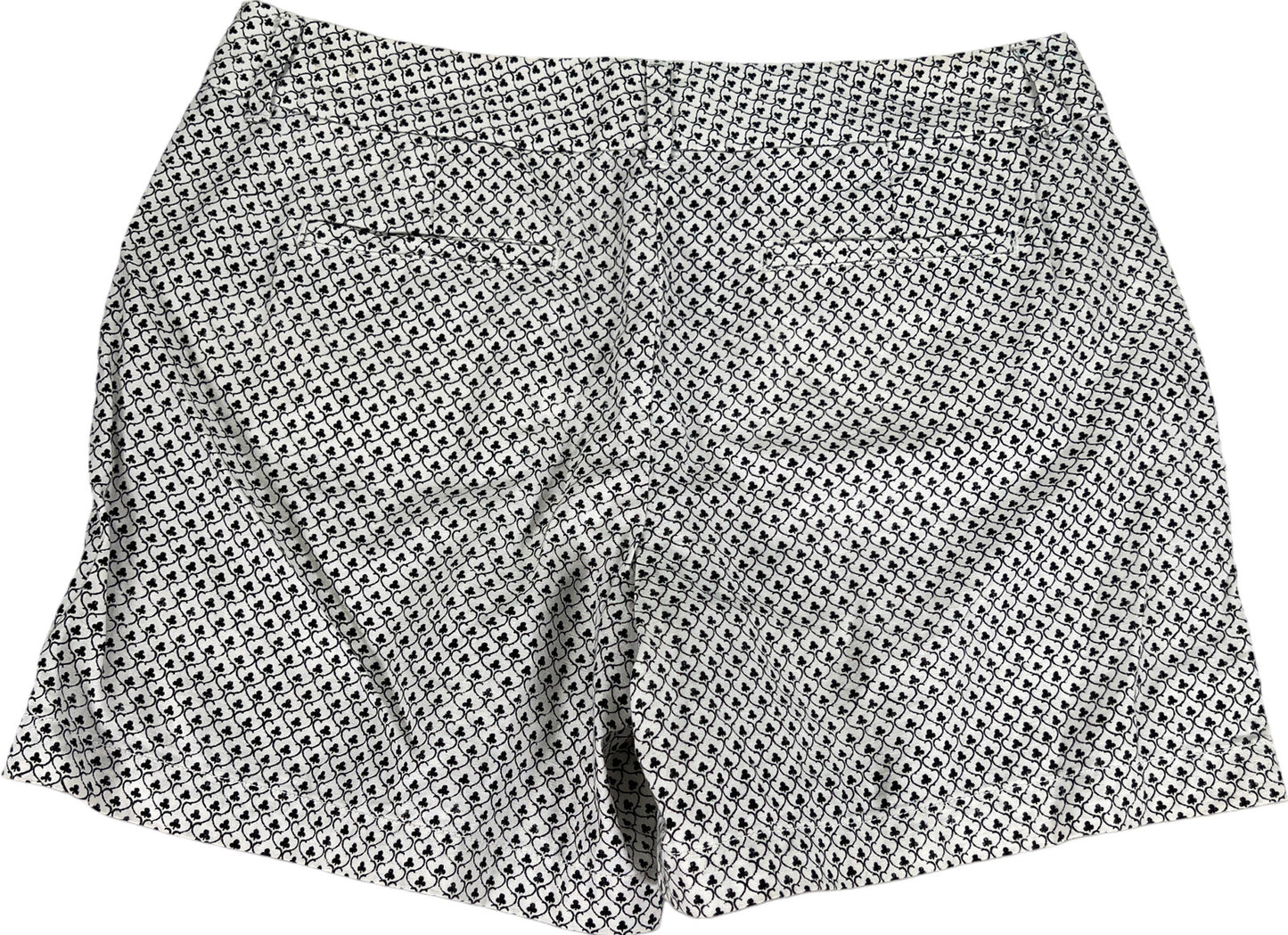 LOFT Women’s White/Black Clover Print Linen Shorts - 10