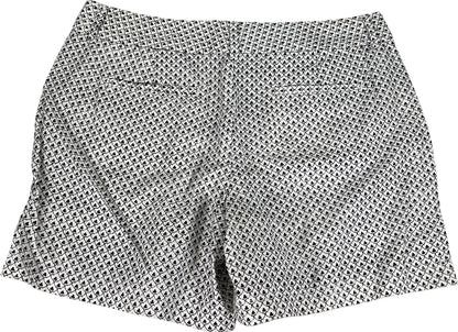 LOFT Women’s White/Black Clover Print Linen Shorts - 10