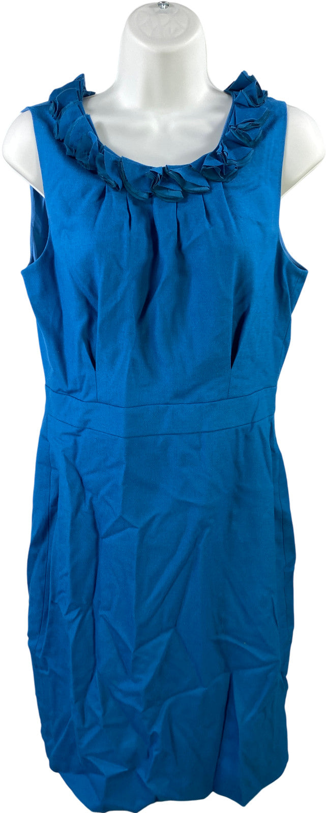 J.Crew Suiting Women’s Blue Wool Blend Sleeveless Sheath Dress - 6