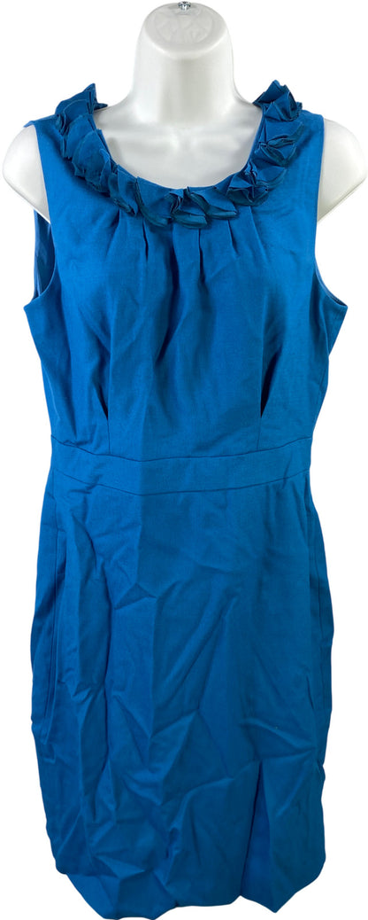 J.Crew Suiting Women’s Blue Wool Blend Sleeveless Sheath Dress - 6