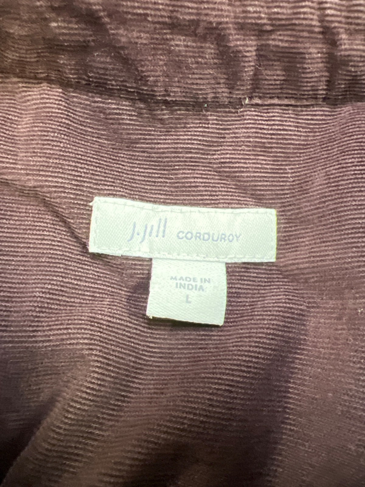 J.Jill Women’s Purple Long Sleeve Button Up Corduroy Shirt Dress - L