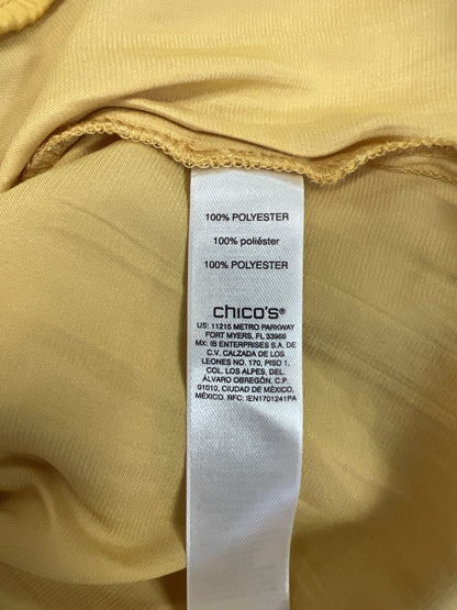 Chico’s Women’s Yellow 3/4 Sleeve V-Neck Blouse - 1/US M
