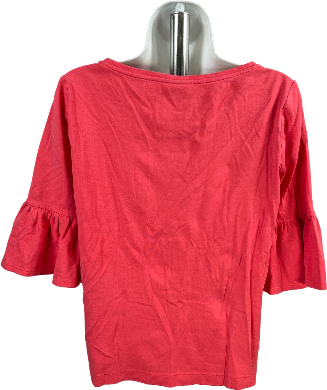 Chico’s Women’s Pink 1/2 Flounce Sleeve Crewneck Shirt - 0/US S