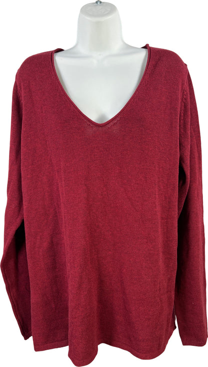 Old Navy Women’s Red Long Sleeve V-Neck Sweater - XXL