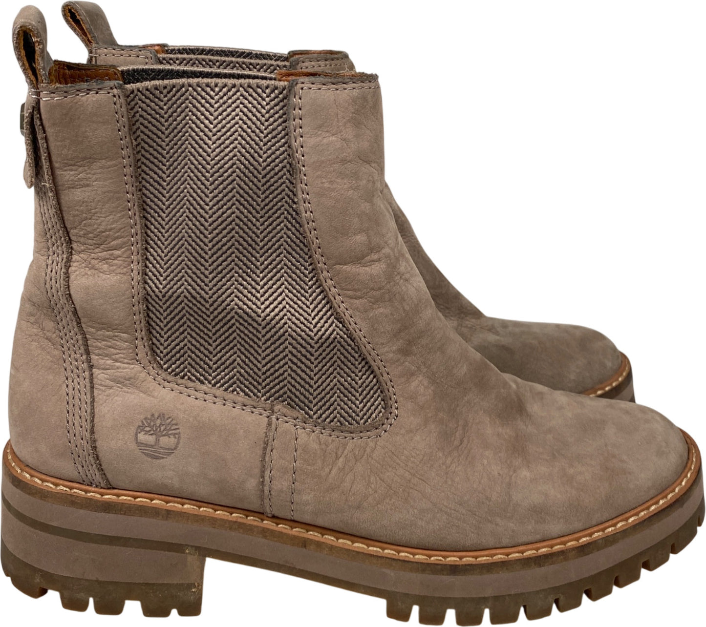 Timberland Women’s Gray/Taupe Suede Courmayer Valley Chelsea Boots - 9 Wide