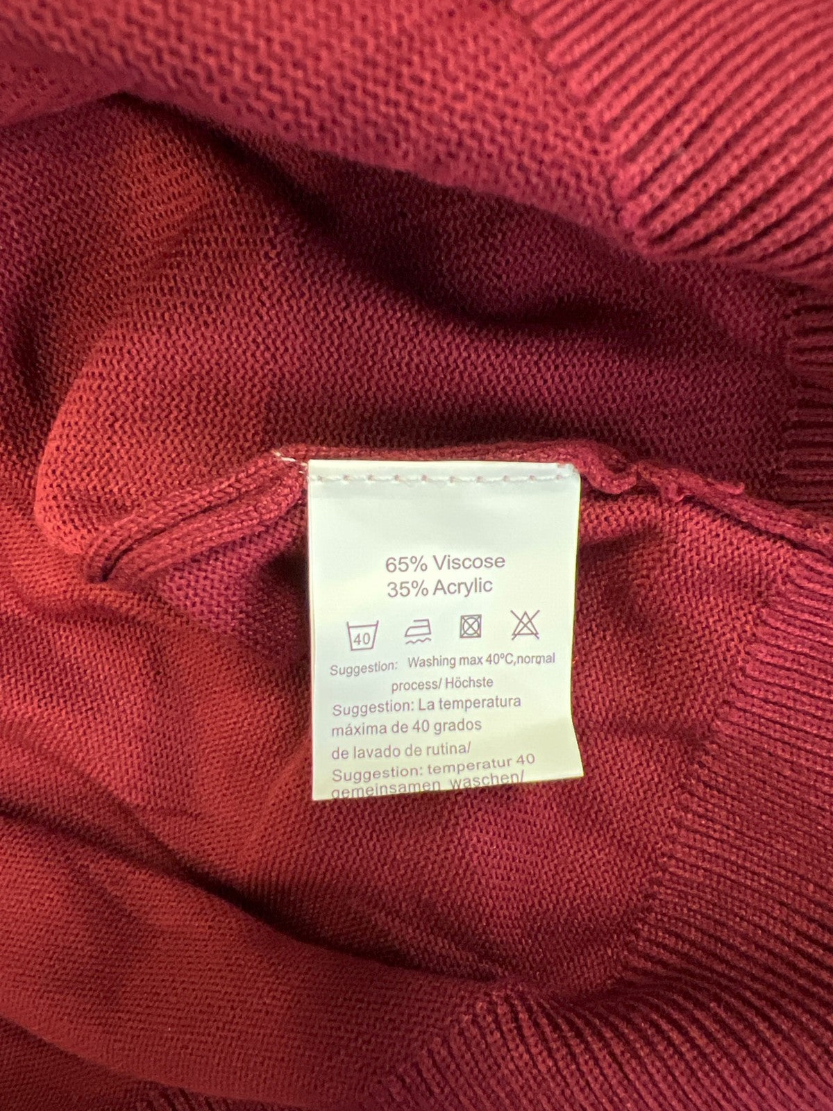 Coofandy Men’s Red/Burgundy 1/4 Zip Long Sleeve Pullover Sweater - 3XL