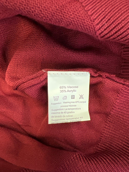 Coofandy Men’s Red/Burgundy 1/4 Zip Long Sleeve Pullover Sweater - 3XL