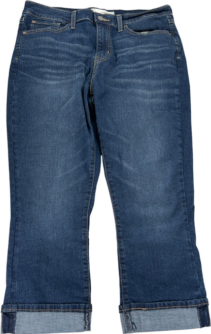 Levi Signature Women’s Dark Wash Mid Rise Capri Denim Jeans - 14