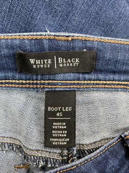 White House Black Market Women's Medium Wash Boot Leg Jeans - 4 Short