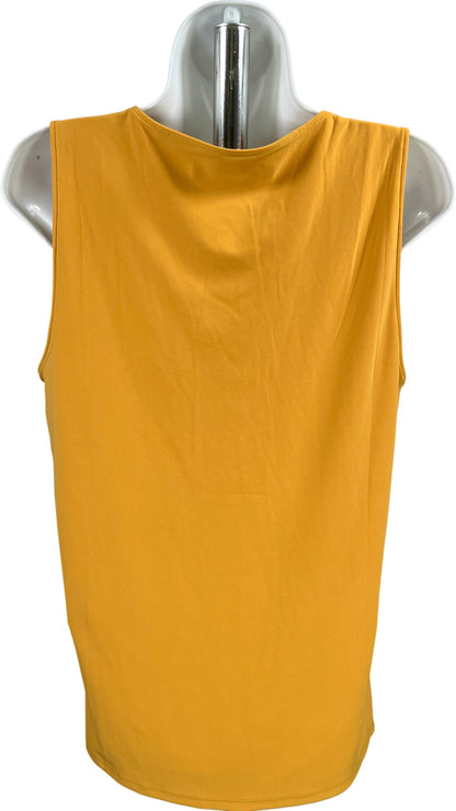 White House Black Market Women’s Yellow/Gold Lace Up Tank Top - M