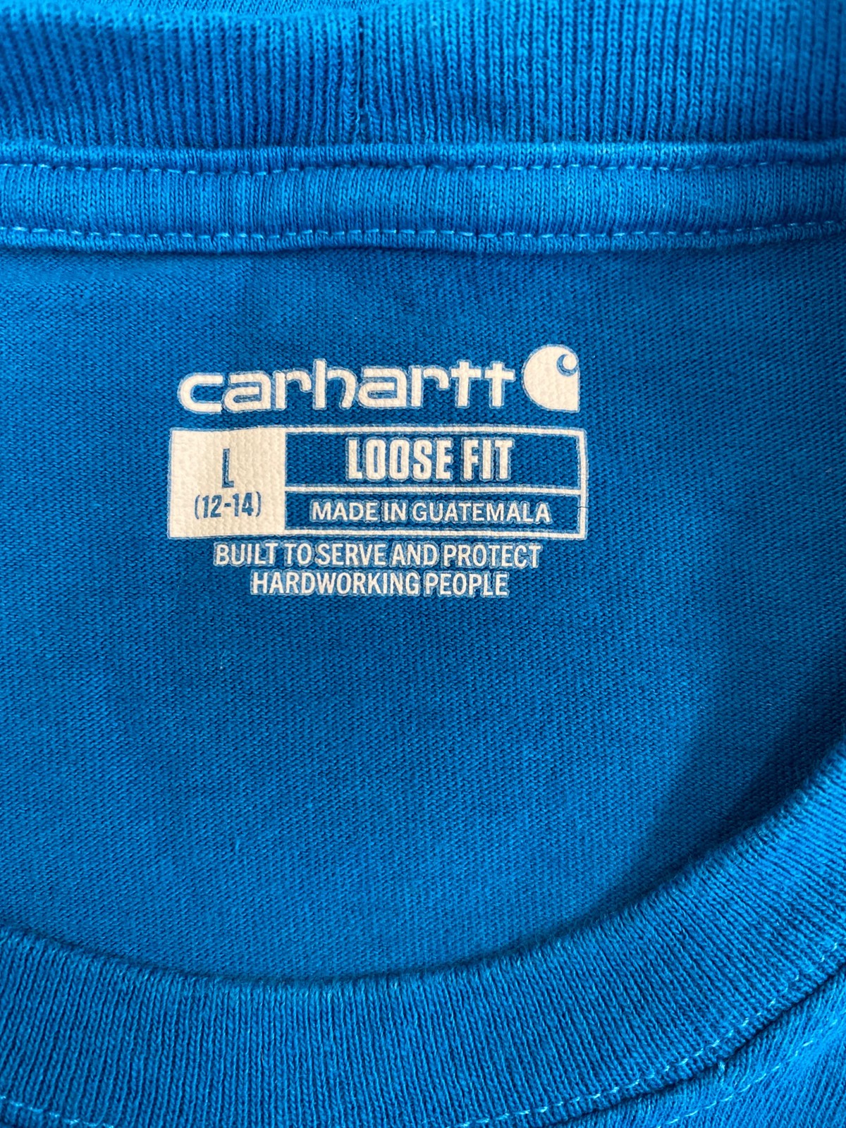 Carhartt Women’s Blue Short Sleeve Pocket Front T-Shirt - L