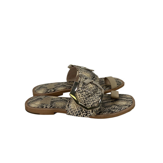 Louise et Cie Women's Tan/Gray Snake Print Altan Leather Sandals - 5.5