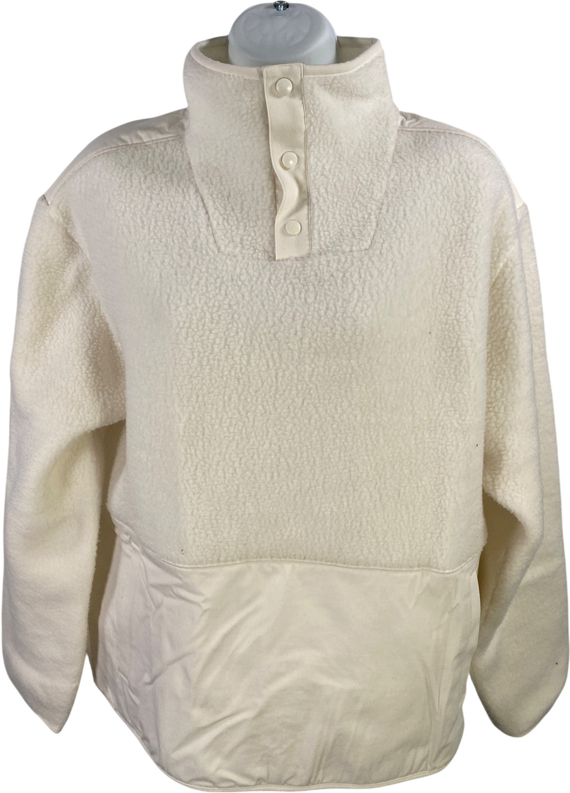 Allbirds Women’s White 1/4 Snap Sherpa Fleece Pullover Jacket - M
