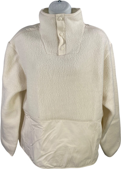 Allbirds Women’s White 1/4 Snap Sherpa Fleece Pullover Jacket - M