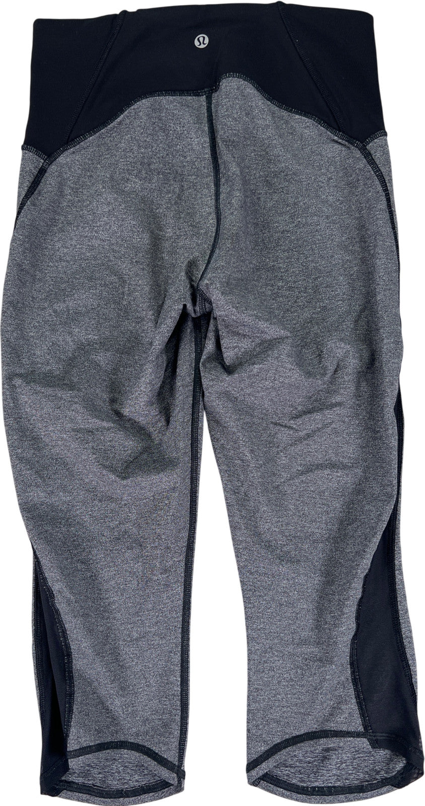 Lululemon Women’s Gray Heathered Train Times Crop 17” Mesh Side Leggings - 8