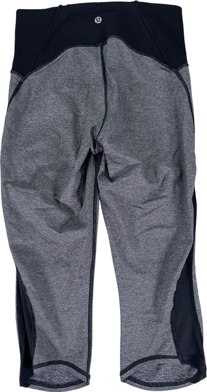 Lululemon Women’s Gray Heathered Train Times Crop 17” Mesh Side Leggings - 8