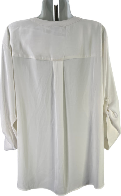 Torrid Women’s White Harper 1/2 Sleeve V-Neck Pullover Blouse - Plus 3