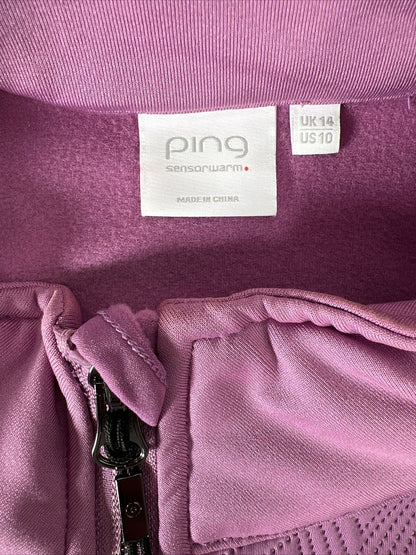PING Women's Purple Full Zip Sensorwarm Full Zip Golf Vest - 10