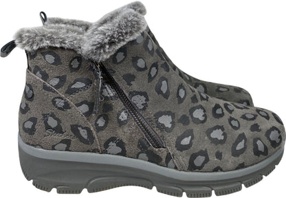 Skechers Women’s Gray Leopard Print Uno Rugged Sneaker Boots - 11 Wide