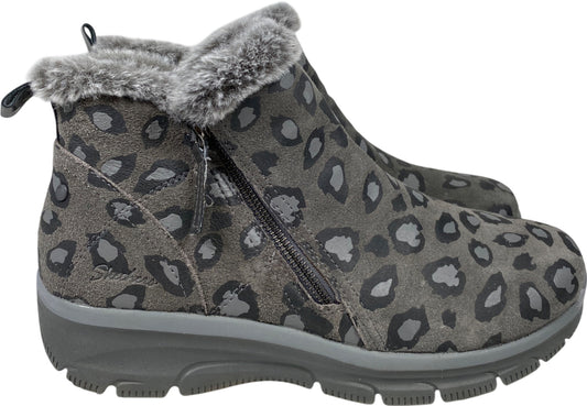 Skechers Women’s Gray Leopard Print Uno Rugged Sneaker Boots - 11 Wide