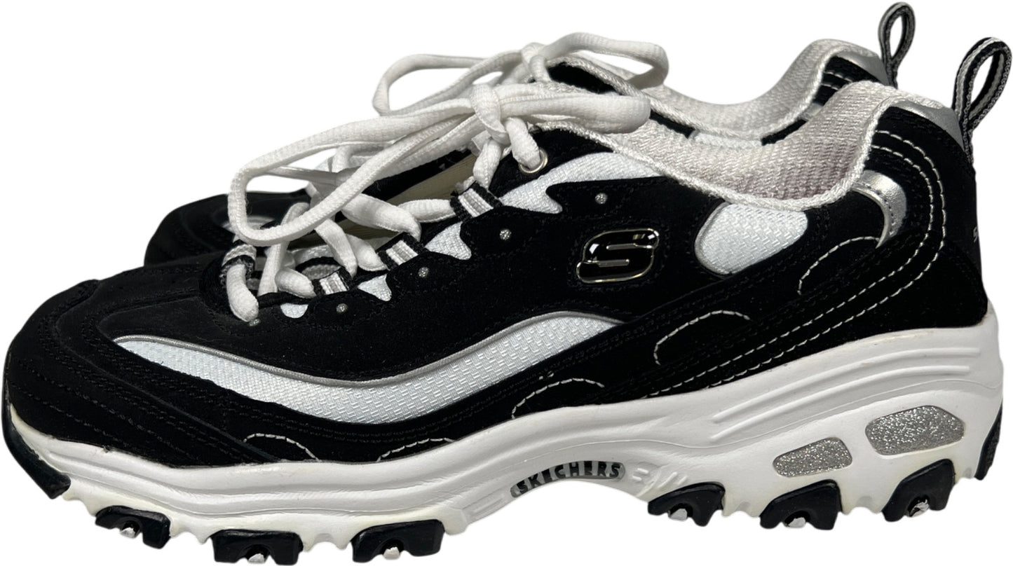 Skechers Women’s Black D’Lites Air Cooled Memory Foam Lace Up Sneakers - 6.5