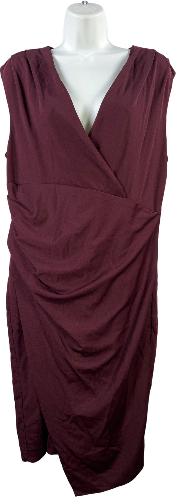White House Black Market Women’s Burgundy Sleeveless Sheath Dress - 14