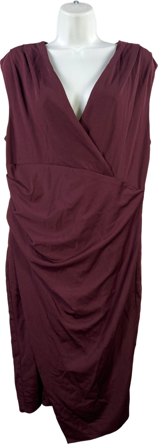 White House Black Market Women’s Burgundy Sleeveless Sheath Dress - 14