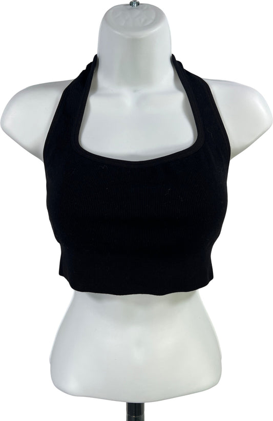 Fabletics Women’s Black Ribbed Halter Paper Seamless Bra - M
